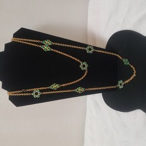 Elegant Gold and Green Necklace, Used